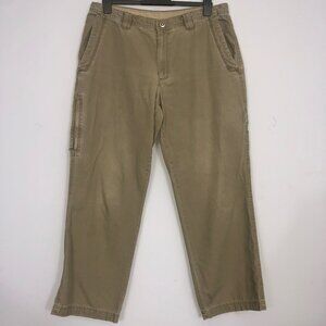 Columbia Chino Mens 36W 30L Tan Omni-Shield Utility Pockets Flat Front Hiking